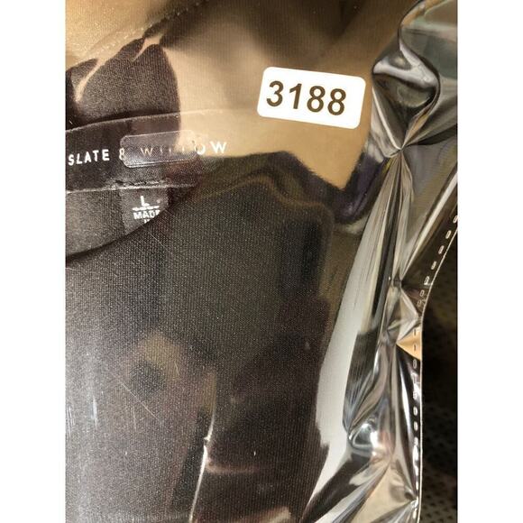 Slate & Willow Colorblock Dress Sleeveless Cutout Hem Sheath Black White Tan L - Picture 12 of 12